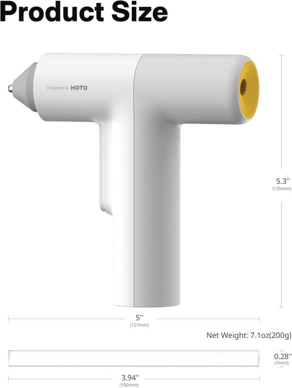 HOTO Glue Gun, Easyflow Hot Glue Gun with 40 Glue Sticks, Auto Dispensing, Fast Preheating Mini Hot Glue Gun without Charging Cable, Cordless and Rechargeable, Kids DIY School Craft Quick Home Repairs - Image 8