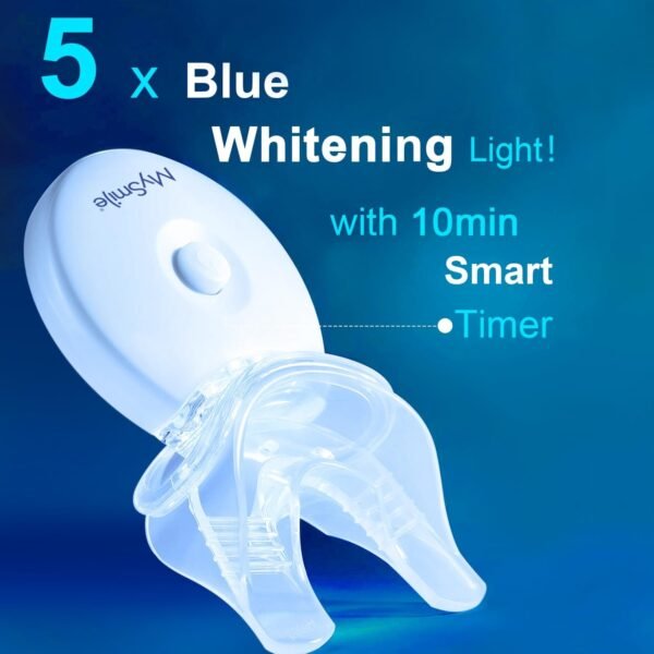 MySmile Teeth Whitening Light with Mouth Trays- 5LED Powerful Accelerator Light Integrated with Smart Timer and Long Lasting Batteries(Teeth Whitening Gel Not Included) - Image 5