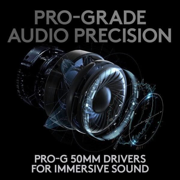 Logitech G PRO X Wireless Lightspeed Gaming Headset Gen 1: Blue VO!CE Mic Filter Tech, 50 mm PRO-G Drivers, and DTS Headphone:X 2.0 Surround Sound - Black - Image 3