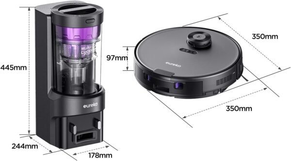 Eureka E10s Robot Vacuum with Bagless Self Emptying Station, Robotic Vacuum and Mop Combo, 45-Day Capacity, 4000Pa Suction for Pet Hair, Carpet&Floor, Auto Lifting Mop, LiDAR Navigation, App Control - Image 2