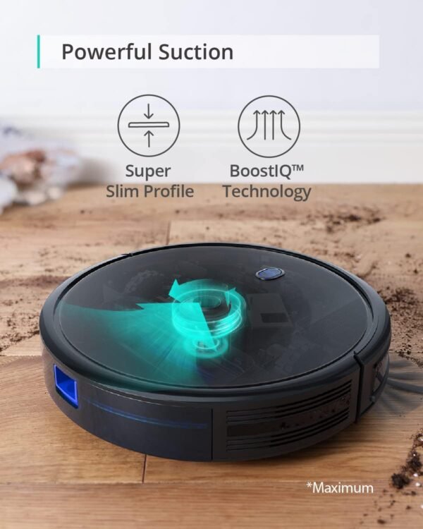 eufy Robot vacuum 11S MAX, Super Thin, Easy to use, Quiet, Self-Charging Robotic Vacuum Cleaner, Cleans Hard Floors to Medium-Pile Carpets, Black - Image 2