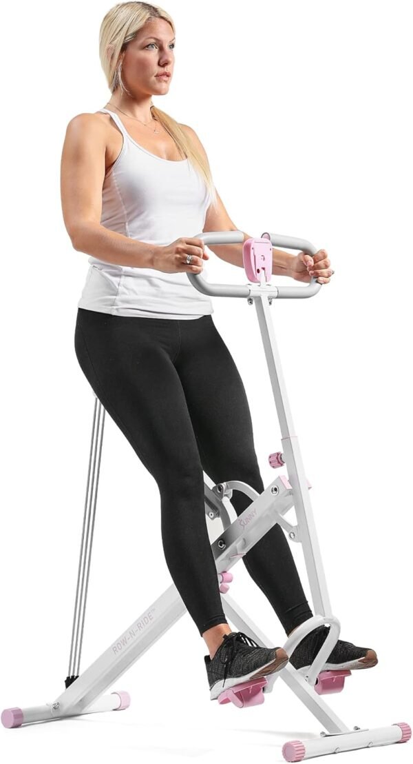 Sunny Health & Fitness Row-N-Ride Squat Assist Trainer, Foldable & Easy Setup Exercise Equipment w/Adjustable Resistance, Home Gym Training Machine for Arm, Glute & Leg Workout, Optional in Colors - Image 11