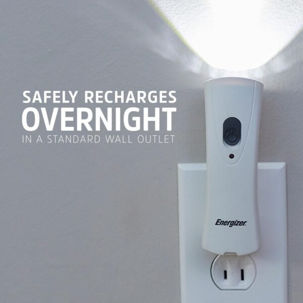 Energizer Weatheready Rechargeable Compact Handheld Light, Plug-in Rechargeable LED Light, Automatic Turn-On Emergency Flashlight, Built-in Rechargeable Battery Included, 3 Count - Image 3