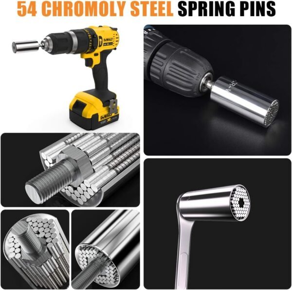 Stocking Stuffers for Adults Men Super Universal Socket Tools Gifts for Men, Grip Set with Power Drill Adapter Cool Stuff Gadgets Present Ideas Gifts for Dad Husband Him Mens Gifts Christmas for Women - Image 3