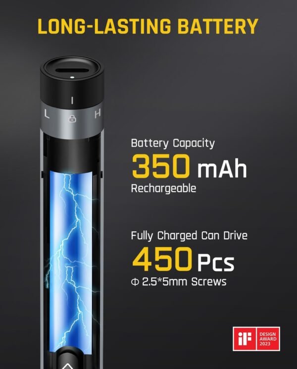 Fanttik E1 Max 3.7V Mini Electric Screwdriver, Precision Screwdriver Set, 50-in-1 Magnetic Bits, Magnetic Storage, 5/32''Hex, Electric Screwdriver for Electronics Phone Camera Laptop Watch - Grey - Image 3