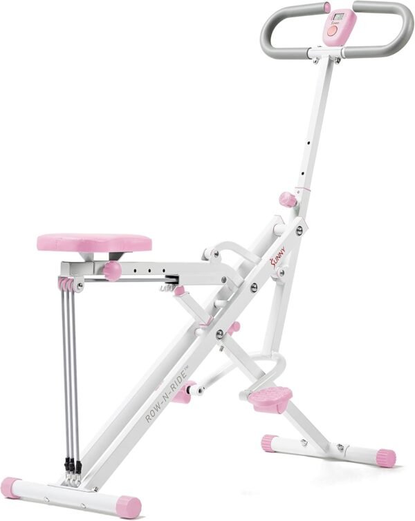 Sunny Health & Fitness Row-N-Ride Squat Assist Trainer, Foldable & Easy Setup Exercise Equipment w/Adjustable Resistance, Home Gym Training Machine for Arm, Glute & Leg Workout, Optional in Colors - Image 6