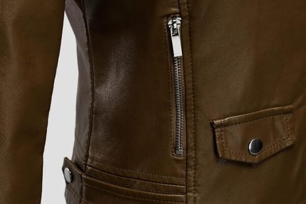 Tanming Women's Faux Leather Moto Biker Short Coat Jacket - Image 2