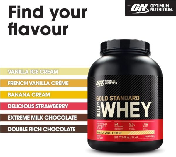 Optimum Nutrition Gold Standard 100% Whey Protein Powder, French Vanilla Crème, 5 Pound (Packaging May Vary) - Image 11
