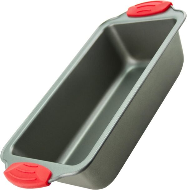 Boxiki Kitchen Non Stick Steel Banana Bread Pan for Baking, Premium Loaf Pan 8.5 Inch With Easy to Clean & Quick Release Coating - Professional Baking Pan With Silicone Handles for Baking Banana Bread