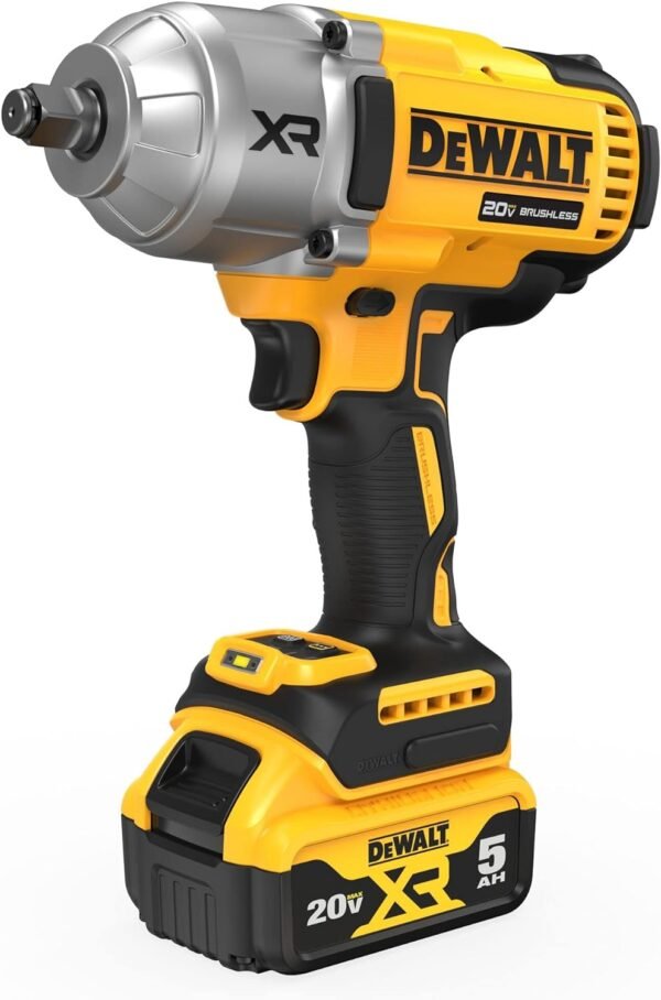 DEWALT 20V MAX Cordless Impact Wrench Kit, 20V MAX, 1/2" Hog Ring With 4-Mode Speed, Includes Battery, Charger and Kit Bag (DCF900P1) - Image 9