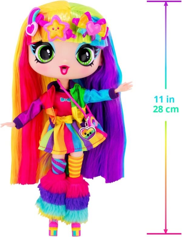 Decora Fashion Girlz 11” Doll – Rainbow Hair, Stickers & Endless Style Fun for Creative Play - Image 6