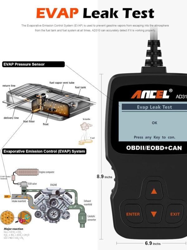 Ancel AD310 Classic Enhanced Universal OBD II Scanner Car Engine Fault Code Reader CAN Diagnostic Scan Tool, Read and Clear Error Codes for 1996 or Newer OBD2 Protocol Vehicle (Black) - Image 8