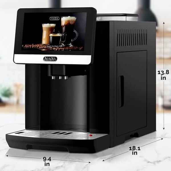 Zulay Magia Fully Automatic Espresso Machine With Grinder - 19 Customizable Coffee Options - Includes Deluxe Espresso Cups - Auto-Cleaning For Easy Maintenance - Milk-Foam System - OG Black - Image 6