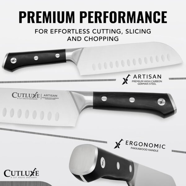 Cutluxe Chef Knife Set, 3 PCS Professional Chef's Knife Set – Razor Sharp German Steel, Full Tang, Ergonomic Handles - Artisan Series - Image 2