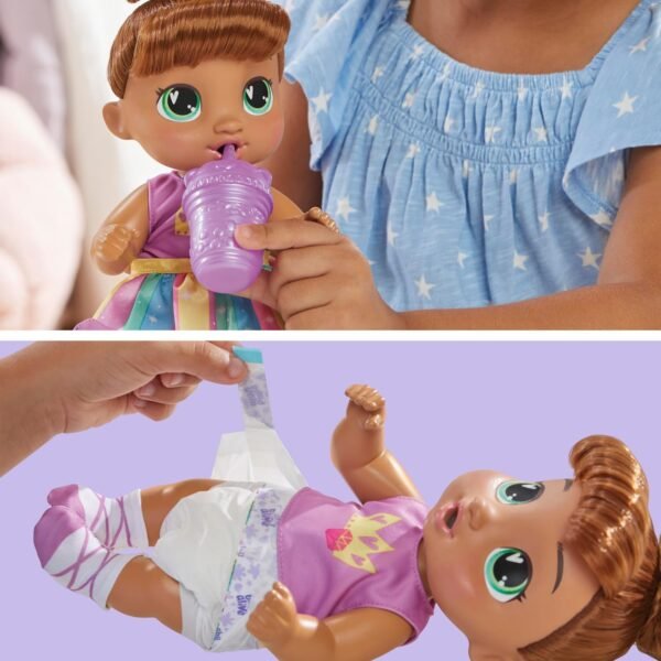 Baby Alive Super BFF Sophia Sparkle Brown Hair Dress Up Baby Doll Playset, 11 Inches, Toys for 3 Year Old Girls & Boys & Up (Amazon Exclusive) - Image 2