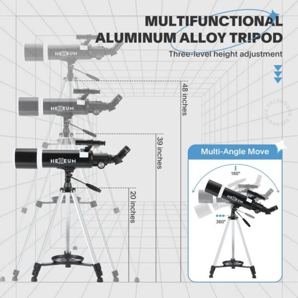 Telescope for Adults & Beginner Astronomers - 80mm Aperture 600mm Fully Multi-Coated High Transmission Coatings with AZ Mount Tripod Phone Adapter, Carrying Bag, Wireless Control. - Image 4