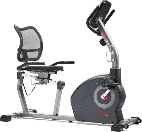 Sunny Health & Fitness Heavy-Duty Recumbent Smart Bike, Wide Cushioned Seat & Back, Cycling Workout Machine, Bicycle Exercise for Adult/Seniors at Home, Free Exclusive SunnyFit App Bluetooth Link - Image 2
