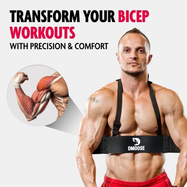 DMoose Fitness Arm Blaster for Biceps & Triceps, Premium Neck Padding Support with Adjustable Straps, Bicep Blaster for Strength Training, Biceps Workout Equipment - Image 7