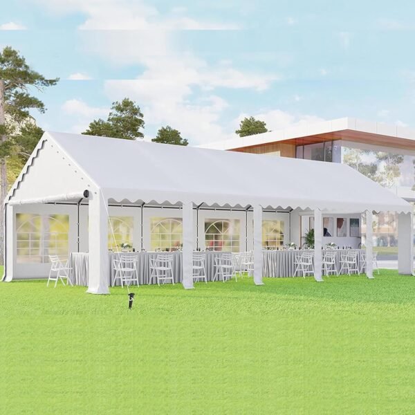 MFSTUDIO 16'x32' Party Tent, Outdoor Heavy Duty Party Tents with Removable Sidewalls, Large Canopy Tent Shelter for Outdoor Events Wedding Birthday, White - Image 2