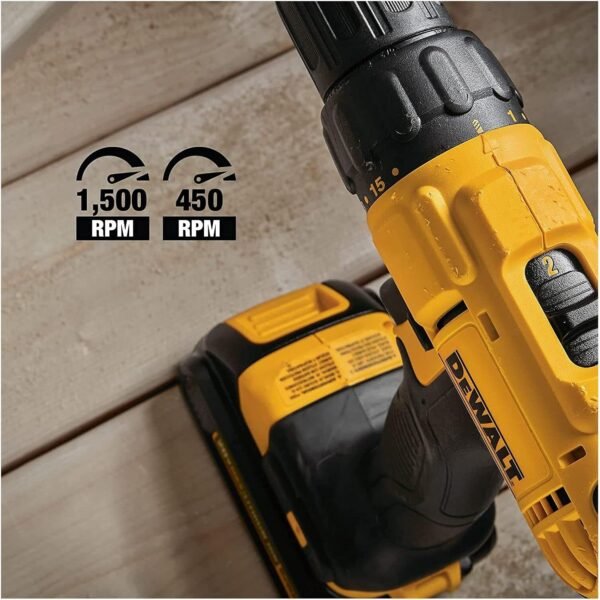 DEWALT 20V MAX Cordless Drill and Impact Driver, Power Tool Combo Kit with 2 Batteries and Charger (DCK240C2) - Image 5