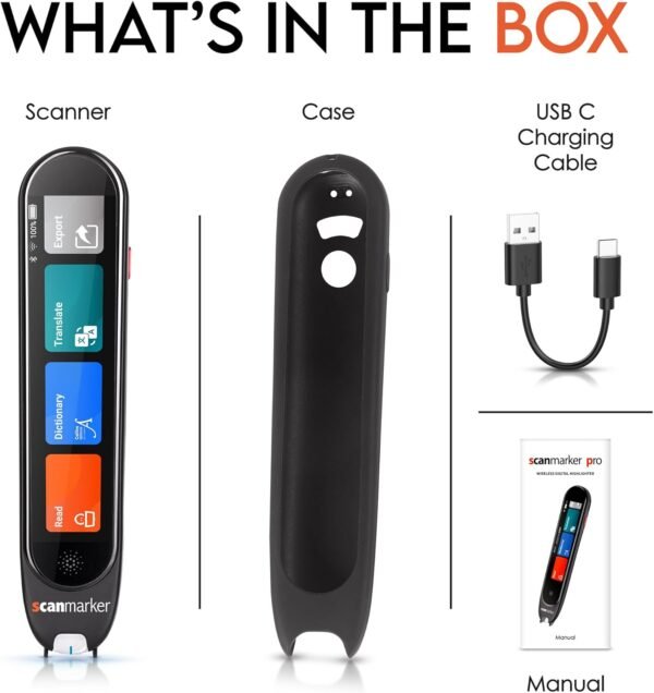 Scanmarker Pro Reading Pen & Translation Pen | Assistive Reading Pen for Dyslexia, Translator Pen for Language Learners | Language Translator Device for 100+ Languages - Image 5