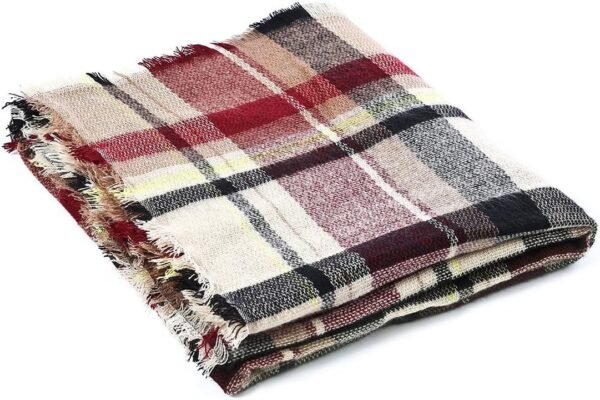 American Trends Womens Fall Winter Scarf Plaid Tassel Soft Warm Blanket Scarves Womens Shawl Wraps - Image 4
