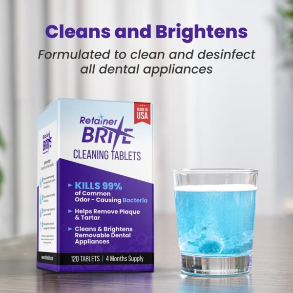 Retainer Brite - Retainer Cleaner Tablets for Invisalign, Mouth Guard Cleaner, Night Guard Cleaner and More. Cleaning Tablets for Ultrasonic Cleaners. 120 Tablets - 4 Month Supply. Made in USA - Image 2