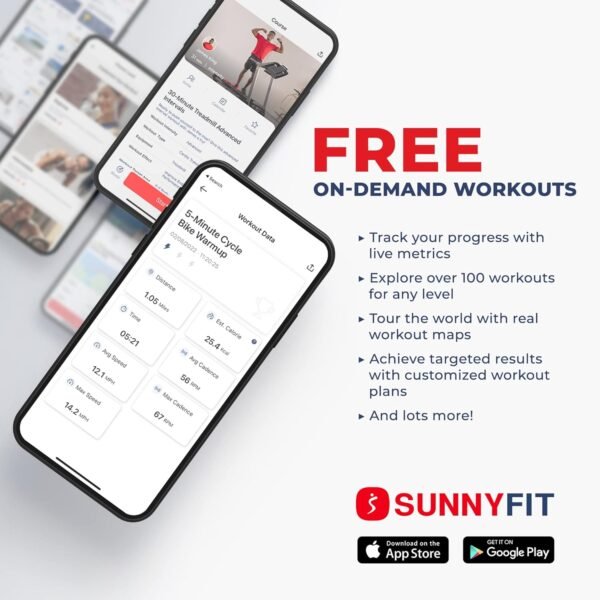 Sunny Health & Fitness Heavy-Duty Recumbent Smart Bike, Wide Cushioned Seat & Back, Cycling Workout Machine, Bicycle Exercise for Adult/Seniors at Home, Free Exclusive SunnyFit App Bluetooth Link - Image 3