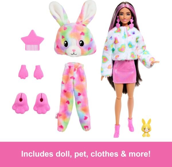 Barbie Cutie Reveal Doll & Accessories, Color Dream Series, Tie-Dyed Bunny Costume & 10 Surprises Including Color Change - Image 2