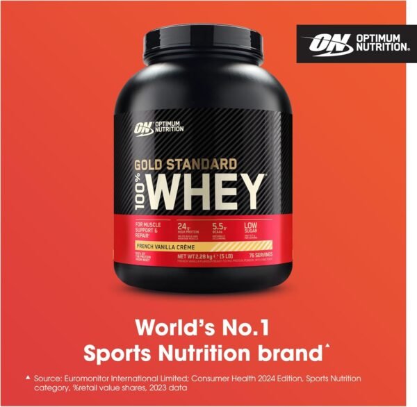 Optimum Nutrition Gold Standard 100% Whey Protein Powder, French Vanilla Crème, 5 Pound (Packaging May Vary) - Image 6