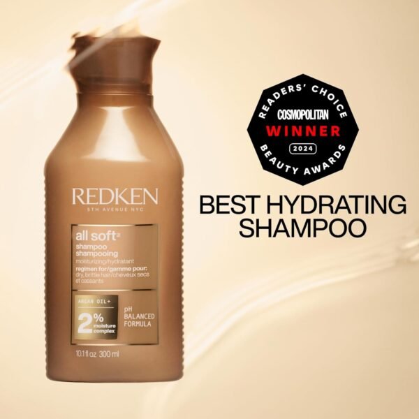 Redken All Soft Shampoo | for Dry/Brittle Hair | Provides Intense Softness and Shine | with Argan Oil - Image 7