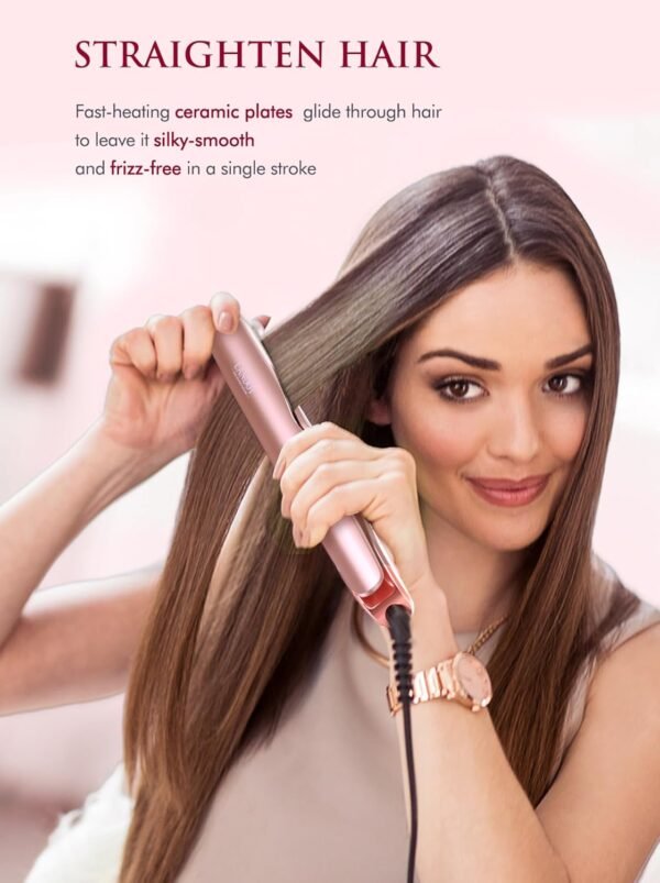 LANDOT Flat Iron Curling Iron in One - Ceramic Hair Straightener and Curler 2 in 1 - Twist Straightening Curling Iron Combo for Curl Wave Straighten Hair Pro Multi-Styler - Image 7