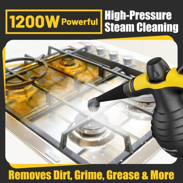 Pressurized Handheld Steam Cleaner with 10pcs Accessories & Safety Lock, Multi-Purpose & Powerful Home Use Steamer for Cleaning, Car, Bathroom, Shower, Upholstery, Grout, Window, Grime,Grease - Image 6