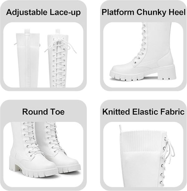 Jeossy Women's 9603 | Knee High Boots | Platform Chunky Heel Boots for Women - Image 3