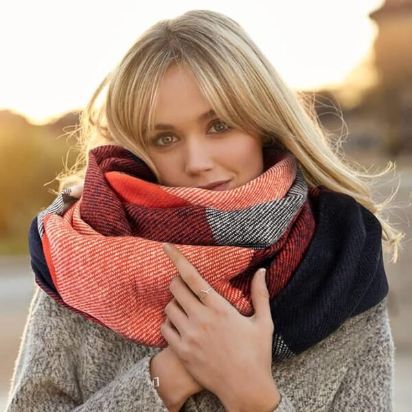 Loritta Womens Scarf Fashion Long Plaid Shawls Wraps Big Grid Winter Warm Lattice Large Scarves Gifts - Image 4