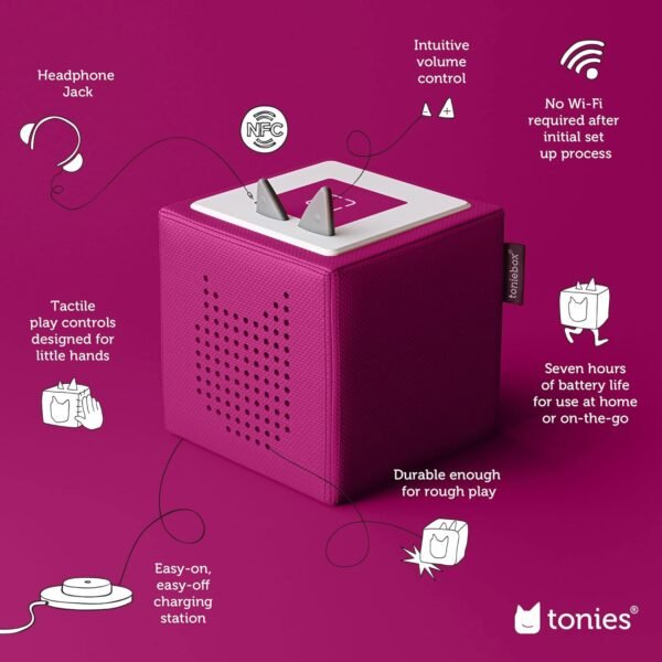 Toniebox Disney Princess Bundle | Screen-free Interactive Sound, Music, Story Player for Education, Play, and Bedtime, Kids Toddlers Boys Girls 3+, Purple - Image 3