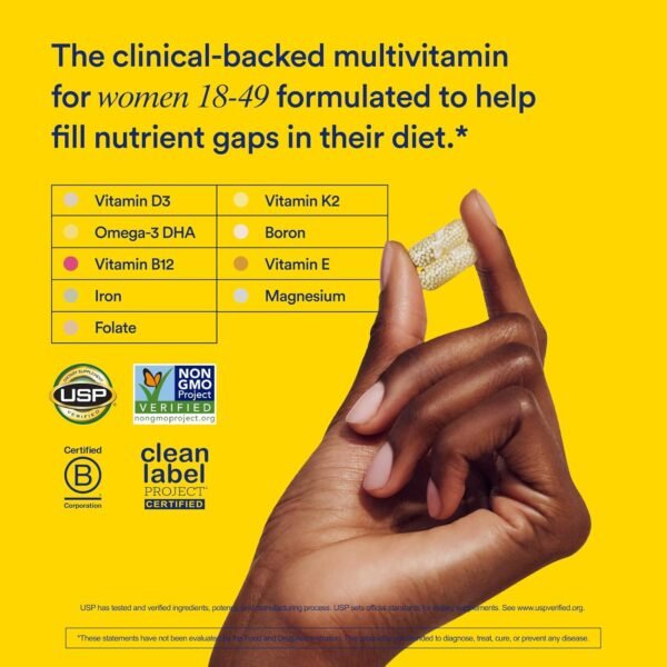 Ritual Multivitamin for Women 18+ with Vitamin D3 for Immune Support*, Vegan Omega 3 DHA, B12, Iron, Gluten Free, Non GMO, USP Verified, 30 Day Supply, 60 Capsules - Image 7
