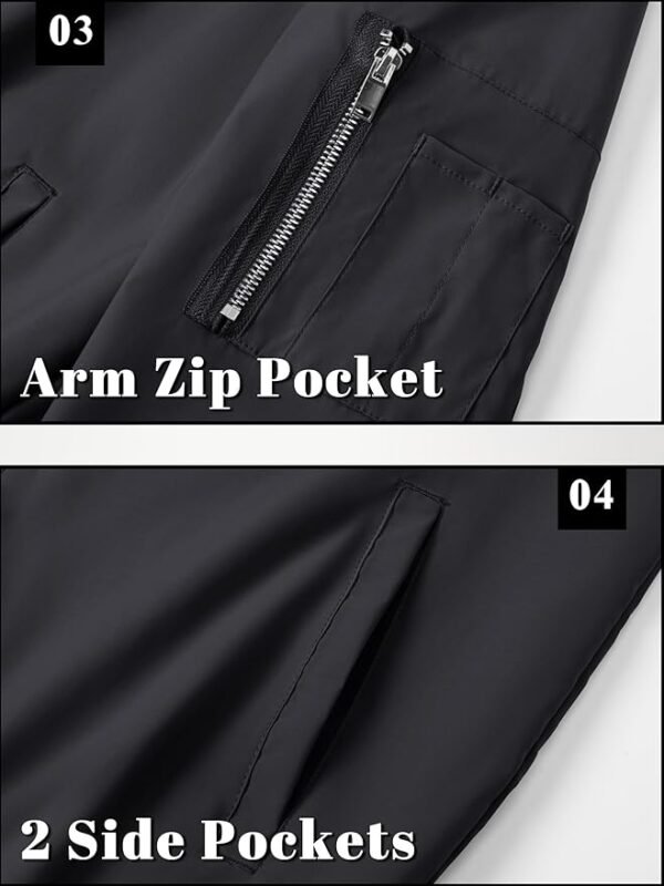 TACVASEN Men's Bomber Jacket Lightweight Casual Spring Fall Windbreaker Zip Up Coat with Pocket - Image 2