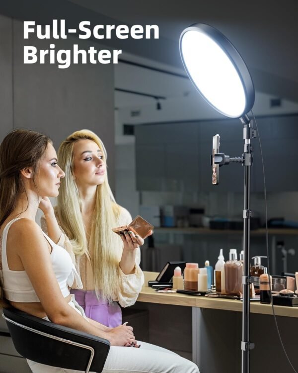 Weilisi Large Ring Light with 72" Tripod Stand, 6500K Full-Screen Selfie Ring Light for Live Stream, YouTube, TikTok, Video Recording, Photography, Ring Light Tripod for iPhone/Phone with Remote - Image 7