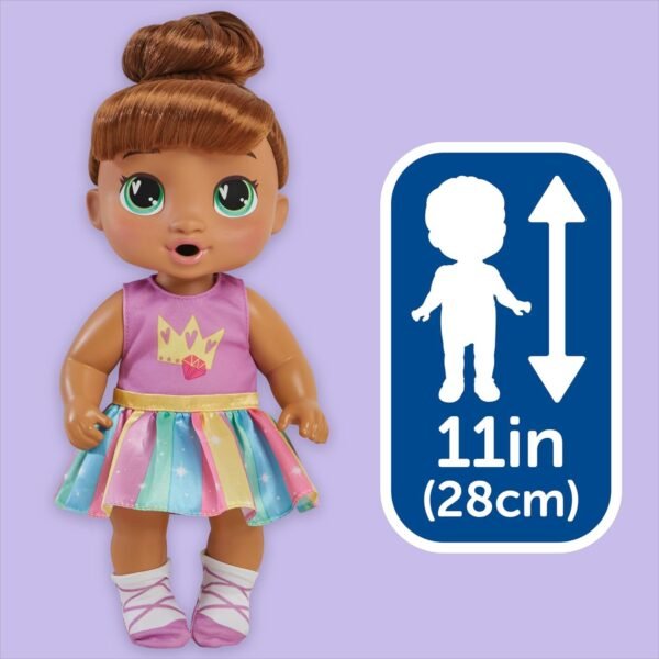 Baby Alive Super BFF Sophia Sparkle Brown Hair Dress Up Baby Doll Playset, 11 Inches, Toys for 3 Year Old Girls & Boys & Up (Amazon Exclusive) - Image 6