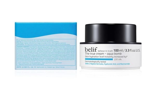 belif The True Cream Aqua Bomb | New & Improved | Hydration in 10 Seconds | Hyaluronic Acid, Niacinamide | Lightweight Hydrating Daily Moisturizer Face