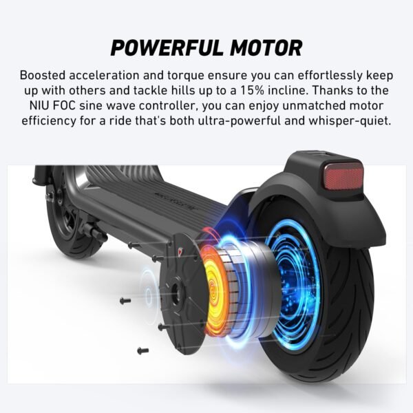 NIU Electric Scooter for Adults Basic and Upgraded Versdion- Front Suspension, 600W Max Power, 18 Miles Range, Max Speed 17.4MPH Dual Brakes, Easy Folding Portable Commuting Escooter, UL Certified - Image 7