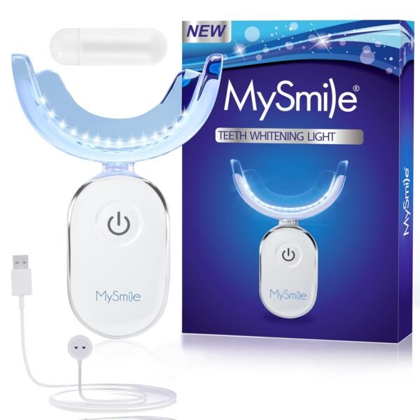 MySmile Teeth Whitening Accelerator Light Powerful 28 LED Blue Light Each 10 Minutes at A Time with USB Charger Mouth Trays Form Perfectly Teeth Care Oral(Only 1Pcs LED Light and 4ml Gel)