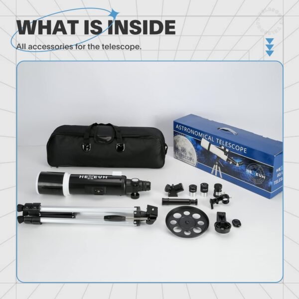 Telescope for Adults & Beginner Astronomers - 80mm Aperture 600mm Fully Multi-Coated High Transmission Coatings with AZ Mount Tripod Phone Adapter, Carrying Bag, Wireless Control. - Image 3