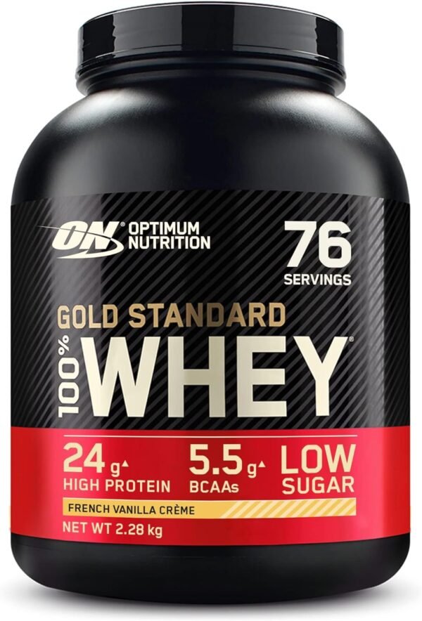 Optimum Nutrition Gold Standard 100% Whey Protein Powder, French Vanilla Crème, 5 Pound (Packaging May Vary)