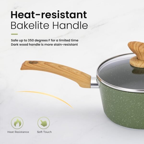 Kitchen Academy Pots and Pans Set Nonstick, 30 Pieces Induction Kitchen Cookware Set, Green Granite Coating Cooking Pans Set - Image 7
