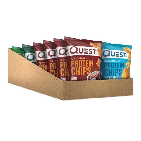 Quest Nutrition Protein Chips Variety Pack, BBQ, Cheddar & Sour Cream, Sour Cream & Onion, High Protein, Low Carb, 1.1 oz (Pack of 12) - Image 2