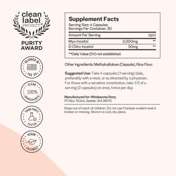 Inositol Supplement | Myo Inositol & D-Chiro Inositol 2050mg | Hormonal Balance & Ovarian Support | 30 Day Supply - Image 5