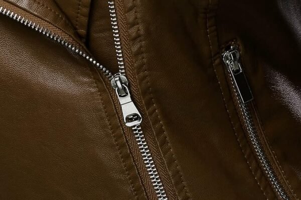 Tanming Women's Faux Leather Moto Biker Short Coat Jacket - Image 3