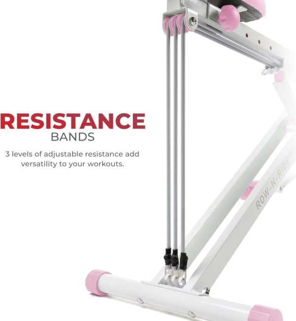Sunny Health & Fitness Row-N-Ride Squat Assist Trainer, Foldable & Easy Setup Exercise Equipment w/Adjustable Resistance, Home Gym Training Machine for Arm, Glute & Leg Workout, Optional in Colors - Image 3